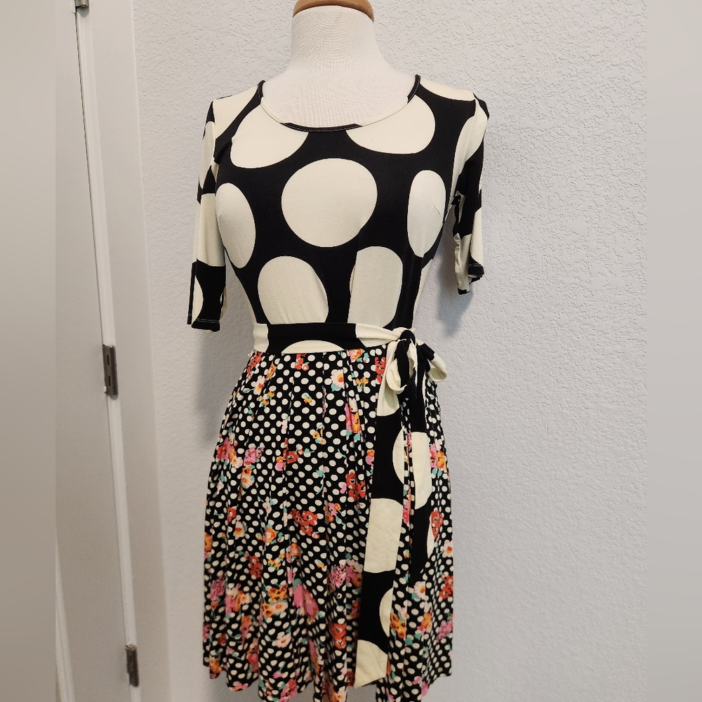 Modcloth Black and White Polka Dot Dress